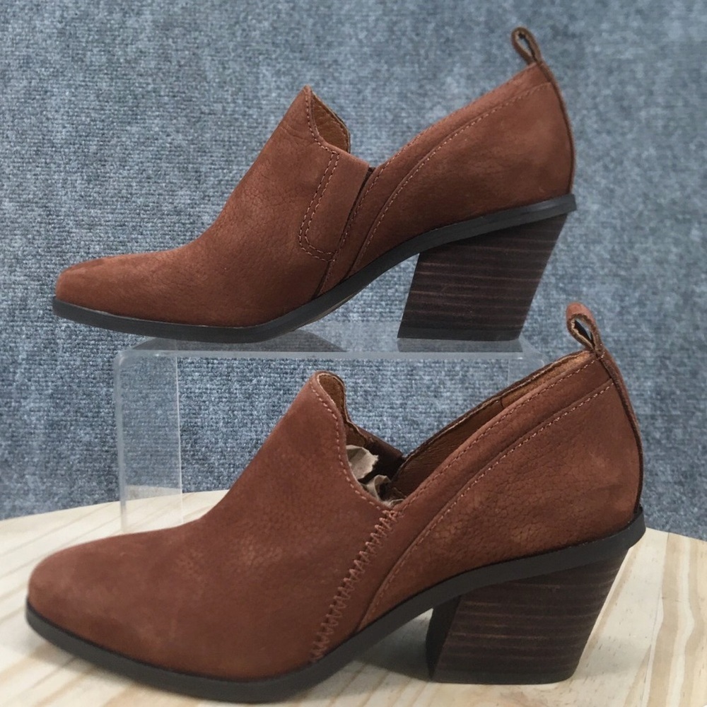 Lucky Brand Boots Womens 6M Vennia Ankle Bootie Brown Leather Casual - Picture 2 of 10